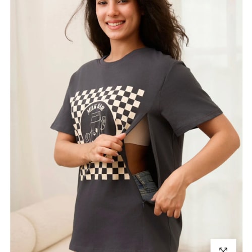 Checkered Milk Carton Nursing Tee – Giftifymama