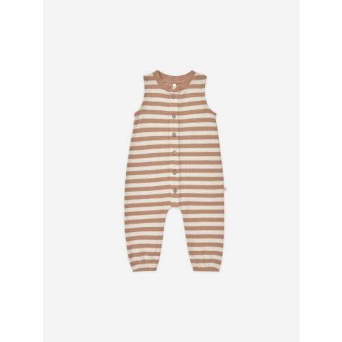 Summer Waffle Jumpsuit || Clay Stripe