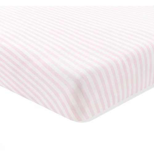 Crib Sheet in Small Sakura Stripe