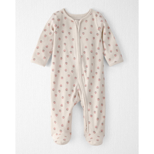 Baby Girl Organic Cotton Sleep & Play Pajama in Strawberry