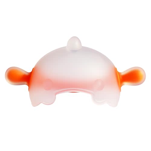 Aurrea Baby Teething Toys for Babies 3-6 Months, Baby teethers for Babies 6-12 Months, Baby teether Soother, Squishy Soft,None Glue,Silicone Teether,BPA Free, 100mX50mmX60mm, Orange