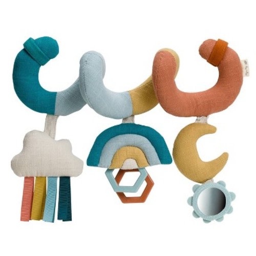 Itzy Ritzy Bitzy Spiral Activity Toy - Rainbow: Baby & Toddler Educational Cotton Learning Toy with Mirror Feature