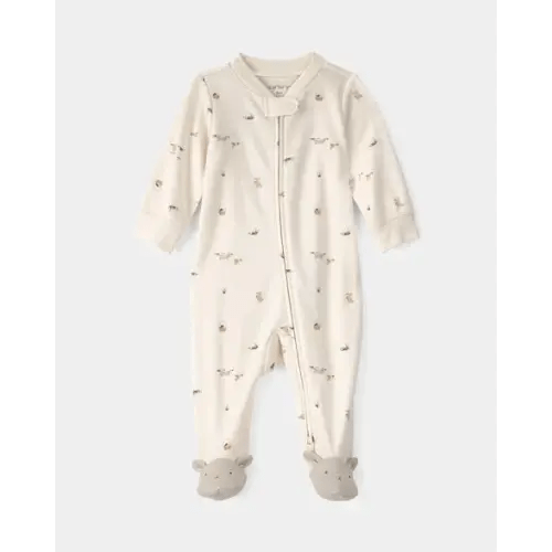 Baby Easter Bunny 100% Cotton 2-Way Zip Sleep & Play Pajama - Cream | Carter's