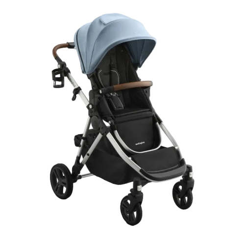 Mockingbird Single to Double 3.0 Stroller, 2025, Silver with Penny Leather, Stone Blue