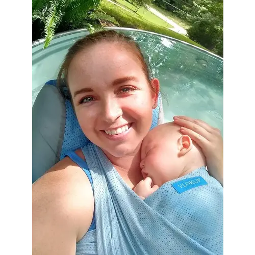 Water Baby Carrier, Baby Sling Carrier, Baby Wrap for Newborn, Infant, Toddler, Breathable Lightweight Stretch Mesh Water Sling, Nice for Summer, Pool, Beach, Swimming, Lakeblue