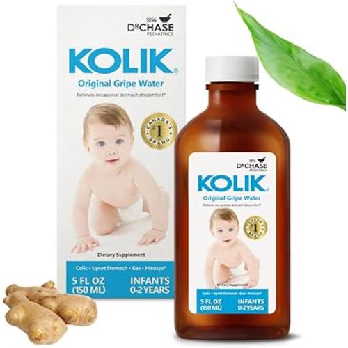 Dr. Chase Pediatrics Kolik Original Gripe Water - Colic Relief for Newborns & Infants - Safe, All Natural Gas Drops for Babies - Herbal Formula to Ease Digestive Discomfort & Fussiness, Made in Canada -150 ml