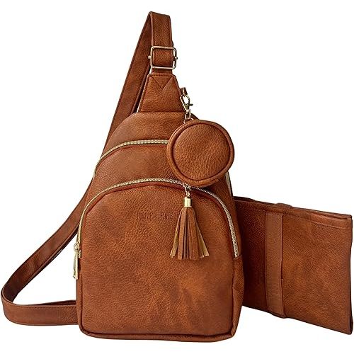 Mini Diaper Bag Backpack, Small Crossbody Diaper Backpack, Sling Fanny Bag- Portable Changing Pad, Pacifier Holder, Water-Resistant PU Leather