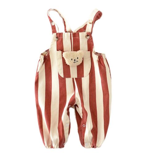3Months-3Years Toddler Boys Girls Striped Suspender Jumpsuit Unisex-Baby And Toddler Stripe Print Overall