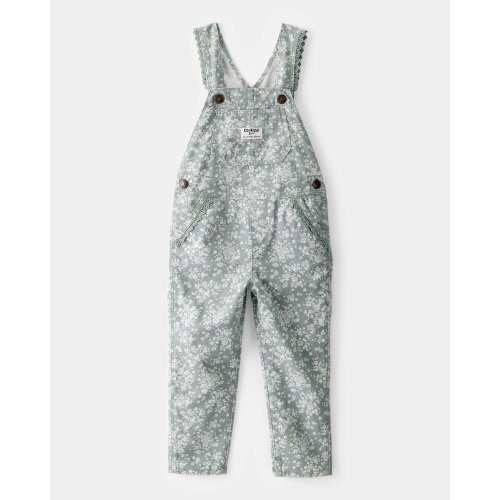 Toddler Lightweight Floral Print Canvas Overalls - Green - OshKosh B'gosh | Carter's
