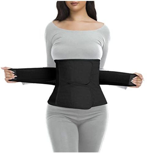 Postpartum Belly Band & Abdominal Binder Post Surgery Compression Wrap Recovery Support Belt (for Waistline 37"-49",XL, Black) - For waistline 37"-49",XL