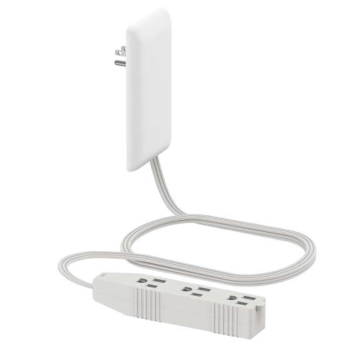 Wall Outlet Concealer, Flat Outlet Extender with 3 Receptacles, Ultra Thin Wall Plate Plug & Power Strip, 3FT Cord for Home Office Travel, White