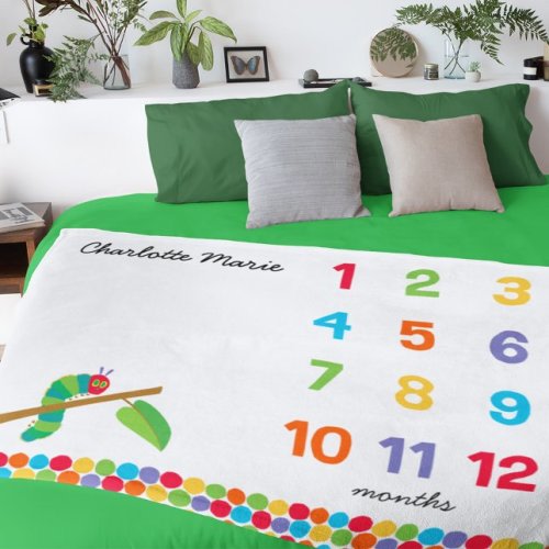 The Hungry Caterpillar | Baby Monthly Milestone Fleece Blanket | Zazzle