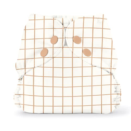 Esembly Cloth Diaper Cover - Reusable Swim Diaper, Waterproof, Breathable - Adjustable Outer Layer Over Absorbent Inner for Blowout Protection - Windowpane, Size 2 (18-35lbs)
