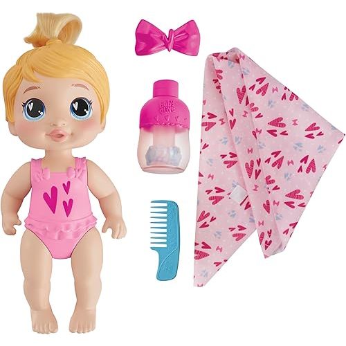 Baby Alive Shampoo Snuggle Harper Hugs Blonde Hair 11 Inch Water Baby Doll Playset, Toys for 3 Year Old Girls & Boys & Up