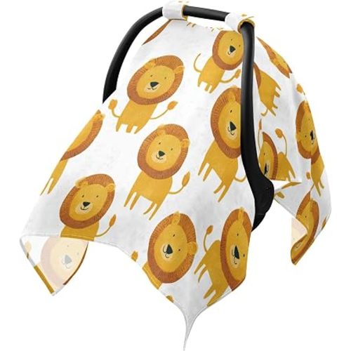 Cute Africa Lions Car Seat Cover Baby Breathable Soft Infant Carseat Covers Canopies Babies Carrier Covers for Girl Boy