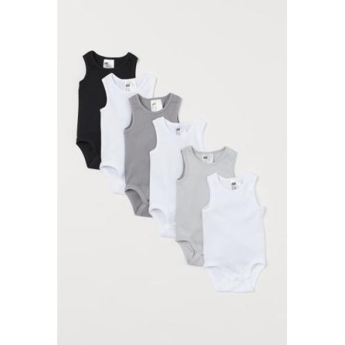 6-pack Sleeveless Bodysuits - Light gray - Kids | H&M US