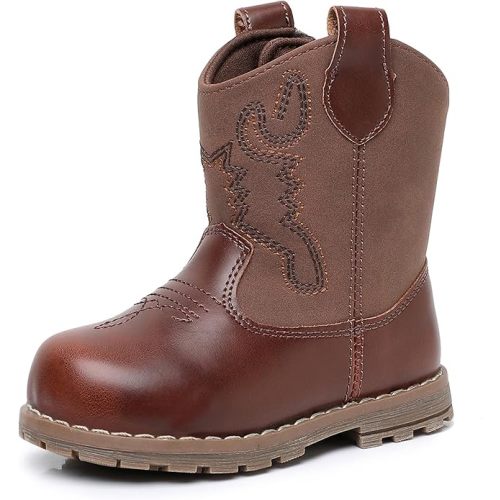 Apakowa Baby & Toddler Cowboy Boots for Boys Girls Infant Baby Cowboy Cowgirl Western Boots Round Toe All Seasons 6-36 Months (Infant/Toddler)