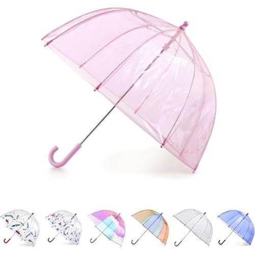 totes Kids Lightweight Dome Canopy Bubble Umbrella with Wind and Rain Protection