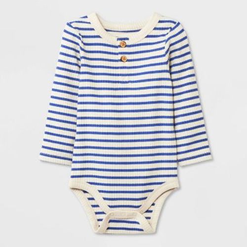 Baby Long Sleeve Henley Bodysuit - Cat & Jack™ Navy Blue Newborn