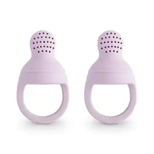 mushie Silicone Baby Fresh Fruit & Food Feeder Pacifier | 6 Months+ (Soft Lilac)