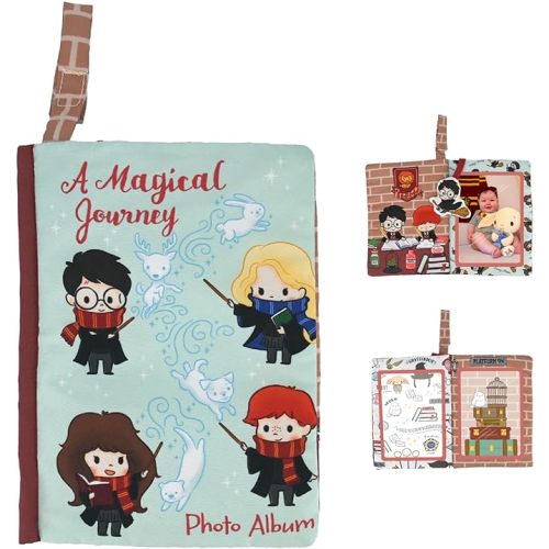 Kids Preferred Harry Potter Baby Photo Memory Album Crinkle Soft Sensory Book Holds 3 4"x6" Photos with Soft Fabric for Babies, 6.25x9 Inch - Classic