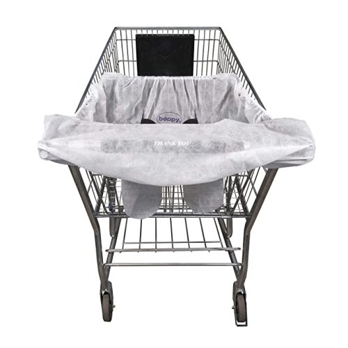 Boppy Disposable Shopping Cart Cover, Pack of 5 Single-use Covers in Resealable Pouch for On-The-Go Backup, Easy-on Design for Shopping Carts and Playground Swings, 6-48 Months