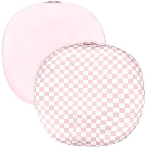 Baby Lounger Cover 1 Pack, Double-Sided Removable Lounger Covers for Infant, Stretchy and Soft Reversible Lounger Slipcover for Baby Girls Boys Newborn Pink Checkerboard (Only Cover)