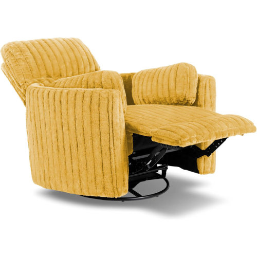 Yellow Latitude Run® 360 Swivel Rocking Glider Power Recliner Chair with 24" Wide Seat & Type-C & USB Ports | Wayfair (Color: Yellow)