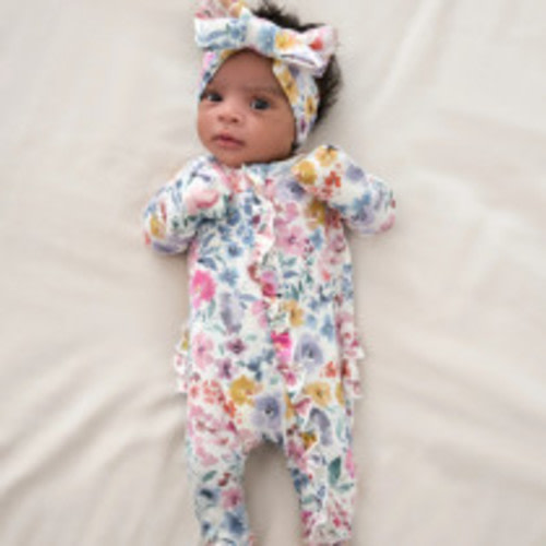 Little Sleepies Tiny Blooms Ruffle Zippy