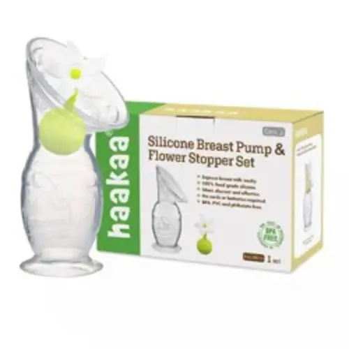 haakaa Breast Pump with Suction Base and White Flower Stopper - 4oz | Shipt