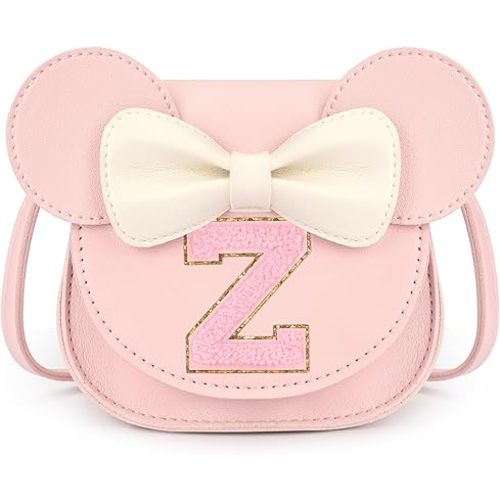 mibasies Toddler Purse Girl Gifts: Girls Birthday Gifts for 3-8 - Toys for Ages 2-4 Girls Mouse Ears Purse, Pink, Letter Z