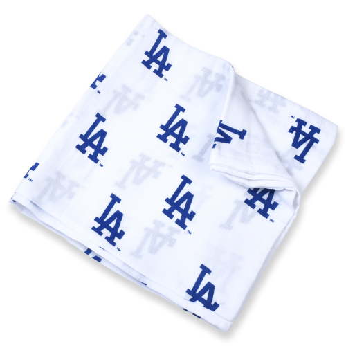 Infant White Los Angeles Dodgers 47'' x 47'' Muslin Swaddle Blanket