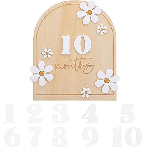 Month Baby Milestone Signs, Wooden Signs Monthly Milestone, 1-12 Month Markers for Newborn Photography & Nursery Decor