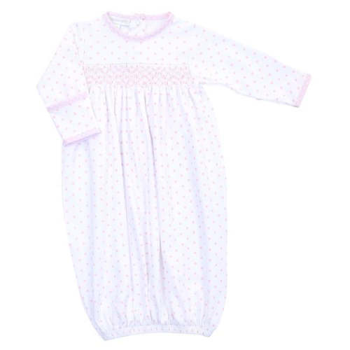 Gingham Dots Smocked Gown
