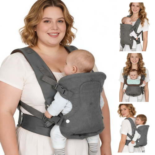 Baby Carrier, Caveen 4-in-1 Convertible Baby Carrier, Ergonomic Baby Carrier for Newborn to Toddler, Gray