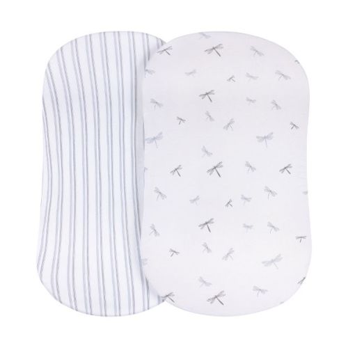 Ely's & Co. Baby Fitted Bassinet Sheet 100% Combed Jersey Cotton for Baby Boy 2 Pack