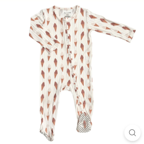 Footie Zippered One Piece in Sundae Fun Day – Dear Perli