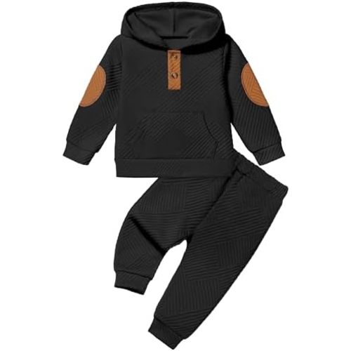 Toddler Baby Boy Clothes Long Sleeve Hoodie Sweatshirt Tops and Pants Sweatsuit Set Fall Winter Outfits 1-5T