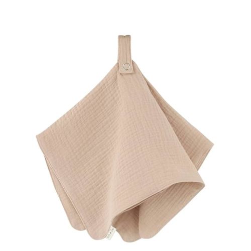 Ali+Oli Security Blanket for Baby (Sand) Pacifier Blanket Holder Made with Soft Muslin Cotton, Cuddle Blanket with Lead-Free Button Snap Closure, Pacifier Holder, Baby Blankets (15"x15")