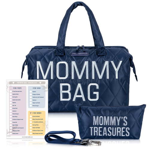 Perabella Mommy Bag for Mother's , Hospital, Mommy Hospital Bags for Labor and Delivery, Mommy Bag Tote,(Blue)
