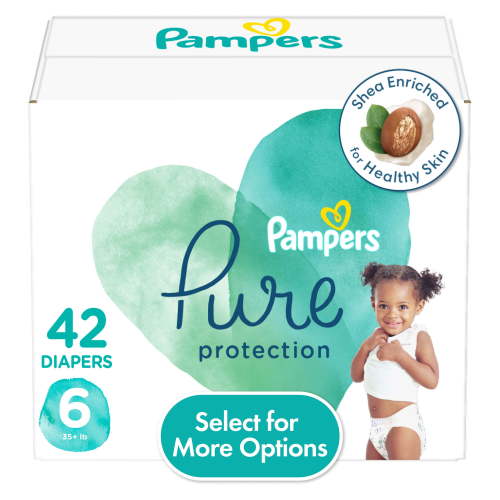 Pampers Pure Diapers Size 6, 42 Count (Select for More Options)