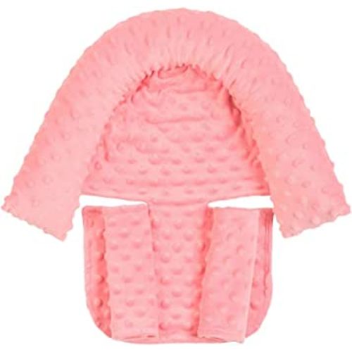 Baby Infant Head and Neck Support Pillow with Seat Belt for Car Seat -Extra Soft 3-in-1 Toddler Car Seat Insert Cushion Pad for Car Seats Water Pink