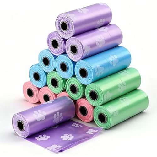 Segarty 240 PCS Dog Poop Bags of Mixed Colors, 16 Rolls Thick Sturdy Waste Bag Disposable & Leak-proof, Portable Litter Bags Pet Supplies for Dogs Pets Cats Daily Walking Outside & Home, Easy Tear-Off