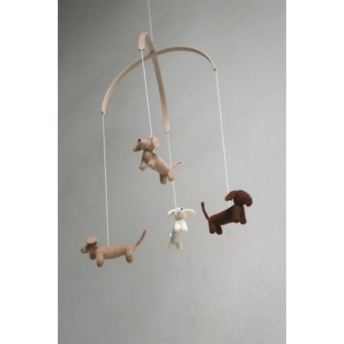 baby mobile / DACHSHUND mobile / dog mobile / puppy mobile / knit animals mobile