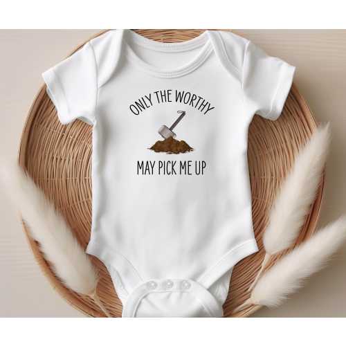 Baby Superhero Onesie®, Only The Worthy May Pick Me Up Shirt, Funny Theme