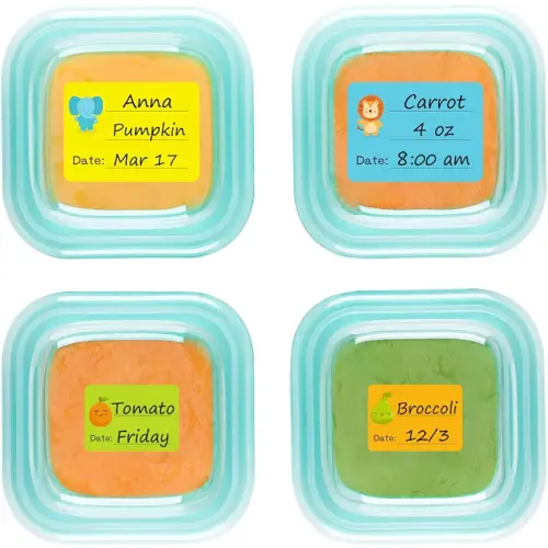 Baby Food Labels, Removable Write-On Daycare Date Labels for OXO Tot Baby Food Storage Containers, Trays, Jars, Freezer & Dishwasher Friendly, for Infants & Babies