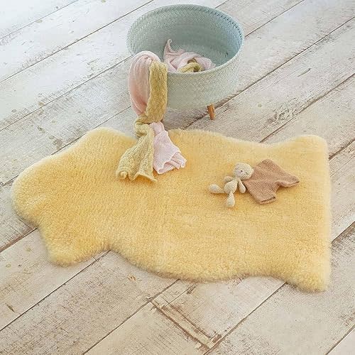 Khara Home Premium Genuine Baby Sheepskin Rug – 100% Natural Soft Shorn Wool, Therapeutic Comfort for All Seasons, Cozy and Soothing for Nursery and Home – Made in Argentina