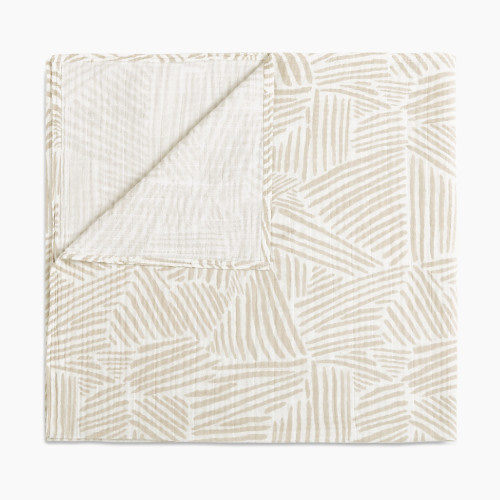 babyletto Swaddle in GOTS Certified Organic Muslin Cotton - Oat Stripe