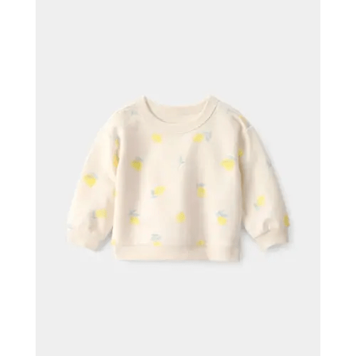 Baby Girl Lemon French Terry Pullover Sweatshirt - Ivory
 | Carter's