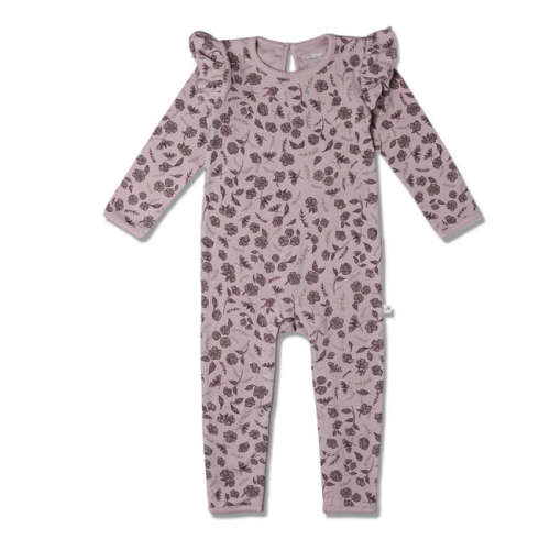Organic Ruffle Long Sleeve Romper Baby Girl | Olive Sprout Kids